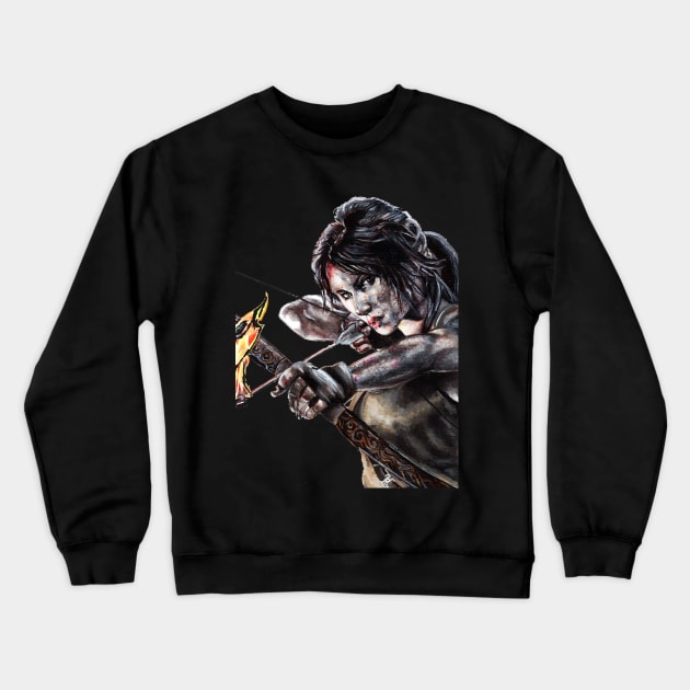 Lara Croft (Tomb raider) Crewneck Sweatshirt by Mercmichelle